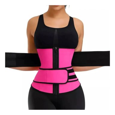 FAJA REDUCTORA DE CINTURA CINTURON DE SOPORTE ABDOMINAL ROSA - 1