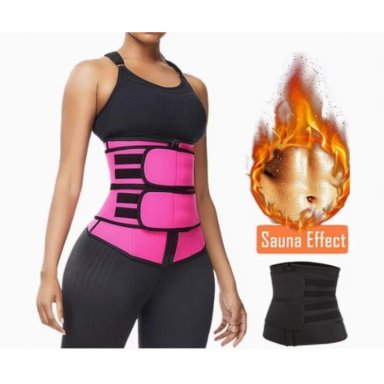 FAJA REDUCTORA DE CINTURA CINTURON DE SOPORTE ABDOMINAL ROSA - 2