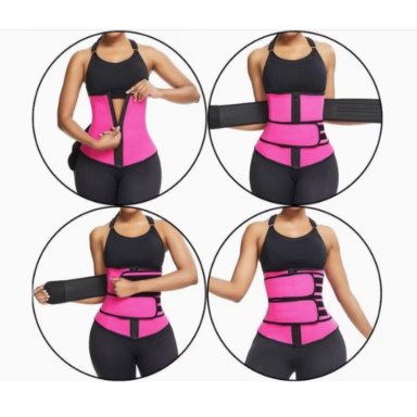 FAJA REDUCTORA DE CINTURA CINTURON DE SOPORTE ABDOMINAL ROSA - 4