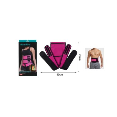 FAJA REDUCTORA DE CINTURA CINTURON DE SOPORTE ABDOMINAL ROSA - 6