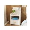 VELADOR MODERNO CON CAJON Y REPISA SUPERIOR BLANCA - 60X33X26 CM - 2