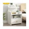 VELADOR MODERNO CON CAJON Y REPISA SUPERIOR BLANCA - 60X33X26 CM - 5