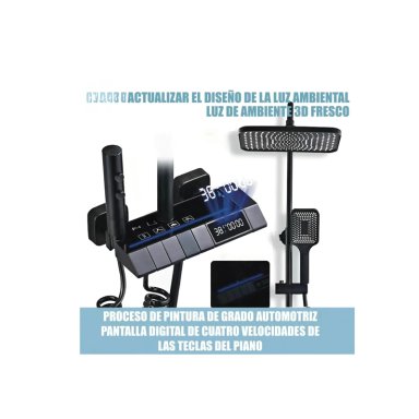 DUCHA ELEGANTE COLUMNA VISOR DIGITAL 4 FUNCIONES  COLOR NEGRO - 4
