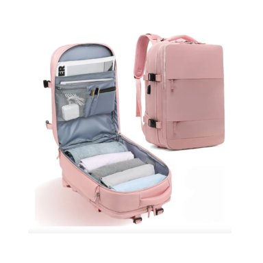 MOCHILA DE VIAJE VIRAL MULTIPLES COMPARTIMENTOS COLOR ROSA - 1