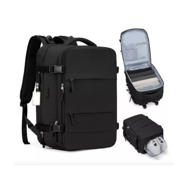 MOCHILA DE VIAJE VIRAL MULTIPLES COMPARTIMENTOS COLOR NEGRO - 1