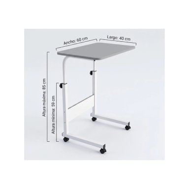 MESA ESCRITORIO AJUSTABLE CON RUEDAS PARA LAPTOP MULTIFUNCIONAL - BLANCO - 5