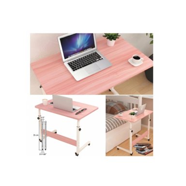 MESA ESCRITORIO AJUSTABLE CON RUEDAS PARA LAPTOP MULTIFUNCIONAL -.ROSA - 4