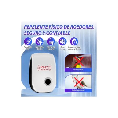 REPELENTE CONTRA ROEDORES INSECTOS VOLADORES Y RASTREROS ULTRASONICO SIN OLORES - 6