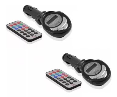 PACK X2 TRANSMISOR MP3 FM RADIO PENDRIVE USB PARA AUTO - 1