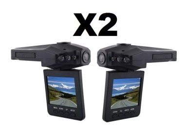 PACK X2 CÁMARA SEGURIDAD AUTO DASH HD LCD - 1