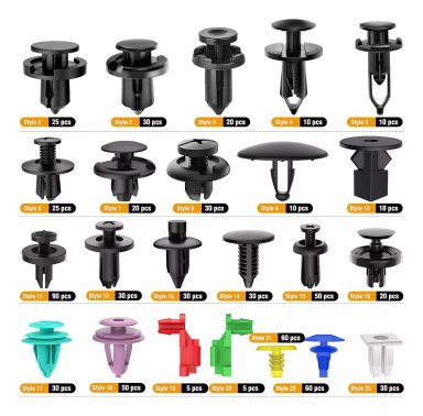 KIT 725 CLIP BROCHE RETENCIÓN PLÁSTICO AUTO LATA TAPABARRO - 4