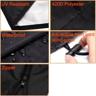 FUNDA SILLA COLGANTE DURADERA IMPERMEABLE RESISTENTE NEGRO - 4