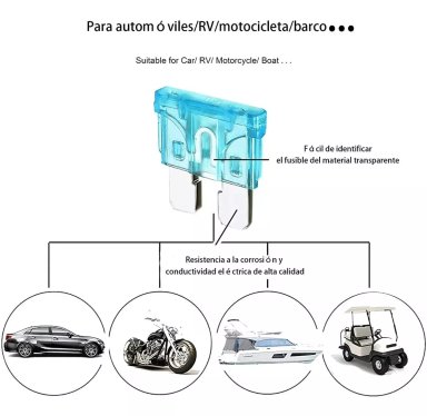 KIT FUSIBLE 300 UNIDADES ELÉCTRICOS 12V AUTOS MOTOS + PINZA - 3