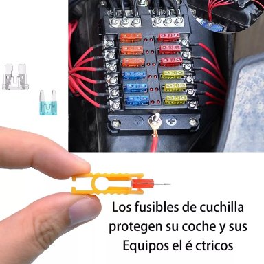 KIT FUSIBLE 300 UNIDADES ELÉCTRICOS 12V AUTOS MOTOS + PINZA - 5