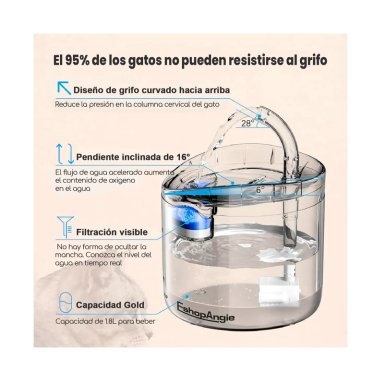 FUENTE PARA GATO BEBEDERO PARA MASCOTA ACRILICO TRANSPARENTE - 2