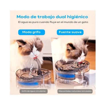 FUENTE PARA GATO BEBEDERO PARA MASCOTA ACRILICO TRANSPARENTE - 5