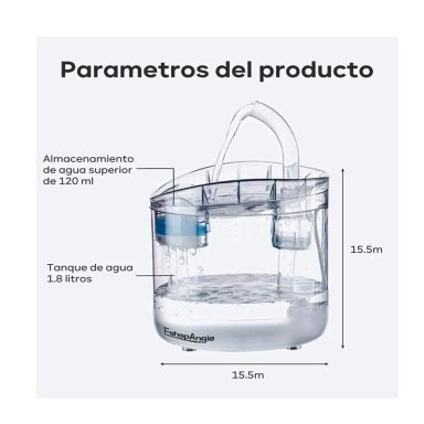 FUENTE PARA GATO BEBEDERO PARA MASCOTA ACRILICO TRANSPARENTE - 6