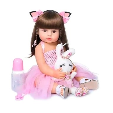 MUÑECA REBORN BEBE  REALISTA DE SILICONA LAVABLE 55CM - 2