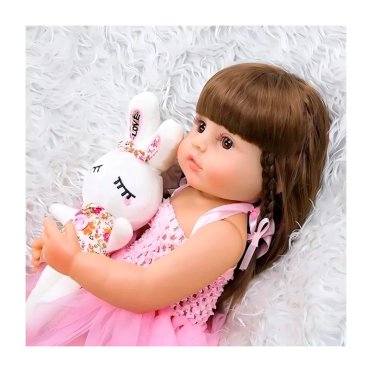 MUÑECA REBORN BEBE  REALISTA DE SILICONA LAVABLE 55CM - 6