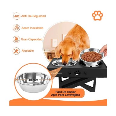 COMEDERO-BEBEDERO PARA PERROS ALTURA AJUSTABLE - 5