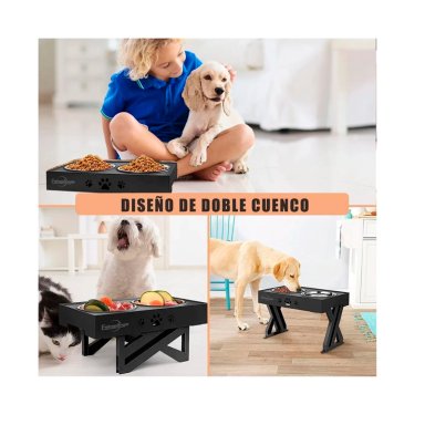 COMEDERO-BEBEDERO PARA PERROS ALTURA AJUSTABLE - 6
