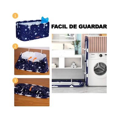 BAÑERA PLEGABLE PORTATIL ADULTOS Y NIÑOS BALDE SPA 110×55CM - 4