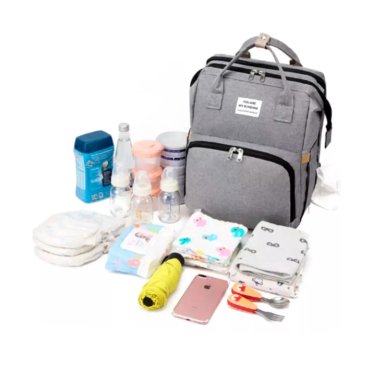 BOLSA MOCHILA DE PAÑALES PARA MAMA CAMA DE BEBE  PLEGABLE - 3