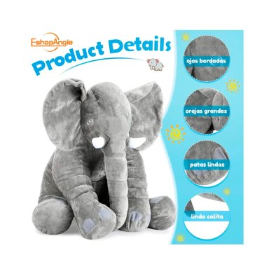 ALMOHADA ELEFANTE DE SOPORTE PARA BEBE S 0 A 3 AÑOS - 2