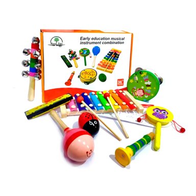 SET 8 INSTRUMENTO MUSICALES MONTESSORI MADERA PARA NIÑOS - 1