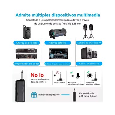 MICROFONO INALAMBRICO PROFESIONAL KARAOKE KIT 2PCS - 4