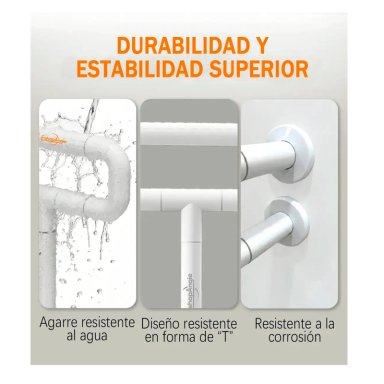 BARRA SEGURIDAD BAÑO DISCAPACITADOS ACERO INOX MURO PISO - 4