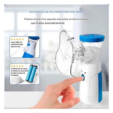 NEBULIZADOR PORTATIL NIÑOS ADULTOS MESH INHALADOR USB - 4