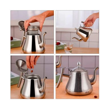 TETERA INFUSOR ACERO INOXIDABLE PARA TE  Y INFUSIONES 1 LITRO - 7
