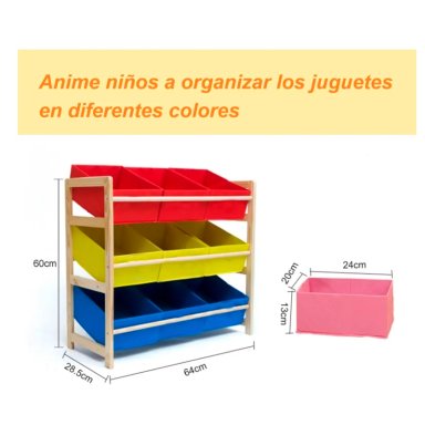 ESTANTE INFANTIL ORGANIZADOR DE JUGUETES REPISA 64X28.5X60CM - 3