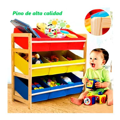 ESTANTE INFANTIL ORGANIZADOR DE JUGUETES REPISA 64X28.5X60CM - 4