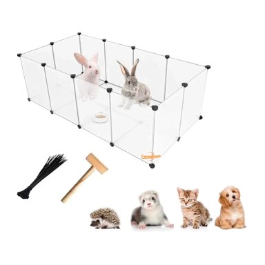 JAULA CORRALITO PARA MASCOTAS ANIMALES PEQUEÑOS TRANSPARENTE - 2