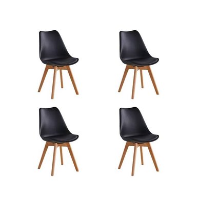 PACK 4 SILLAS TULIP ACOLCHADAS NEGRO - 1