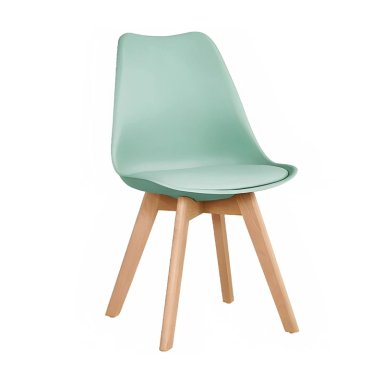 COMEDOR MESA EAMES BLANCA 80CMS + 4 SILLAS TULIP REPLICA MENTA - 2