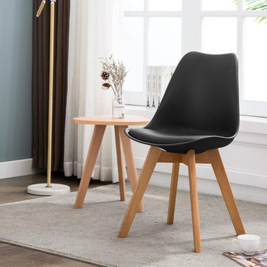 COMEDOR MESA WOOD 100CM + 4 SILLAS TULIP NEGRO - 2