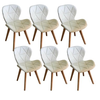 COMEDOR MEDLOCK 140X90CMS + 6 SILLAS MARIPOSA ECOCUERO WOOD BEIGE - 5