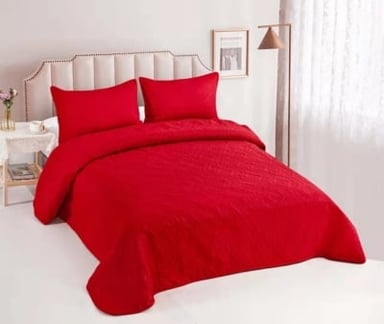 CUBRECAMA MICROFIBRA ROSADO QUILT VERANO KING SUPER KIG - 1