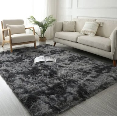 ALFOMBRA SHAGGY PELUDAS NEGRA JASPEADO 200 X 300 CM - 1