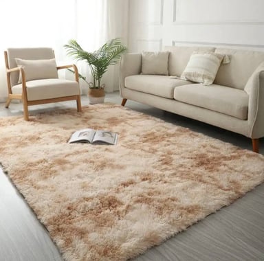 ALFOMBRA SHAGGY PELUDAS BEIGE JASPEADO 240 X 200 CM - 1