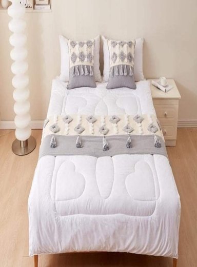 PIECERA BOHO ELEGANTE SIN FUNDAS 210 X 70 CM GRIS - 3