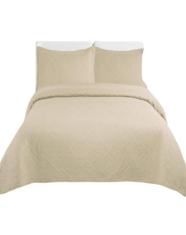 CUBRECAMA 1.5 PLAZAS BEIGE QUILT VERANO E2 - 2