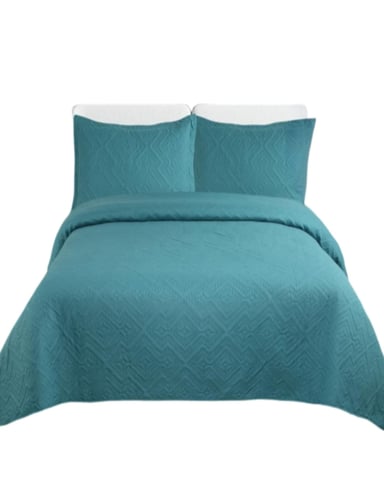CUBRECAMA 2 PLAZAS TURQUESA QUILT VERANO LIGERO E1 - 2