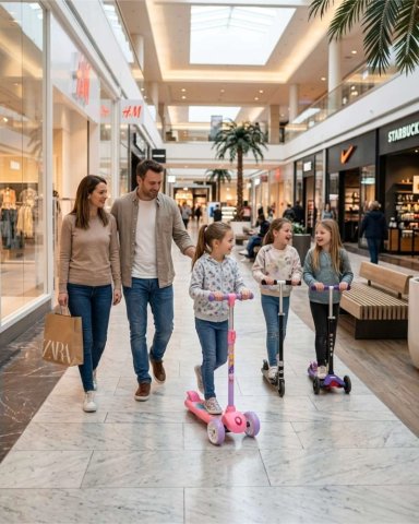 SCOOTER INFANTIL AJUSTABLE CON 3 RUEDAS DE LUCES LED ROSADO - 3