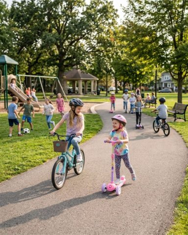 SCOOTER INFANTIL AJUSTABLE CON 3 RUEDAS DE LUCES LED ROSADO - 5