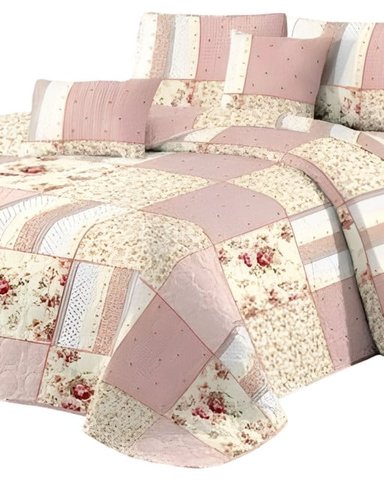 CUBRECAMA TURQUESA QUILT MAS JUEGO SABANAS 2 PLAZA - 3