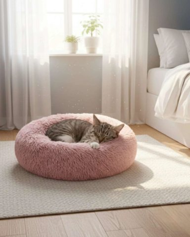 CAMA COJIN CHIPORRO REDONDO 50CM ROSA - 1